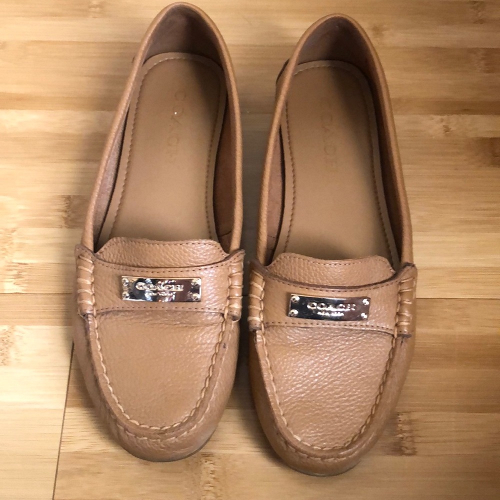 Coach fredrica moccasin loafers pebbled leather